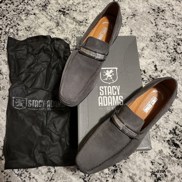 STACY ADAMS Mens Genuine Suede Loafers Size 9 NIB - Picture 1 of 4